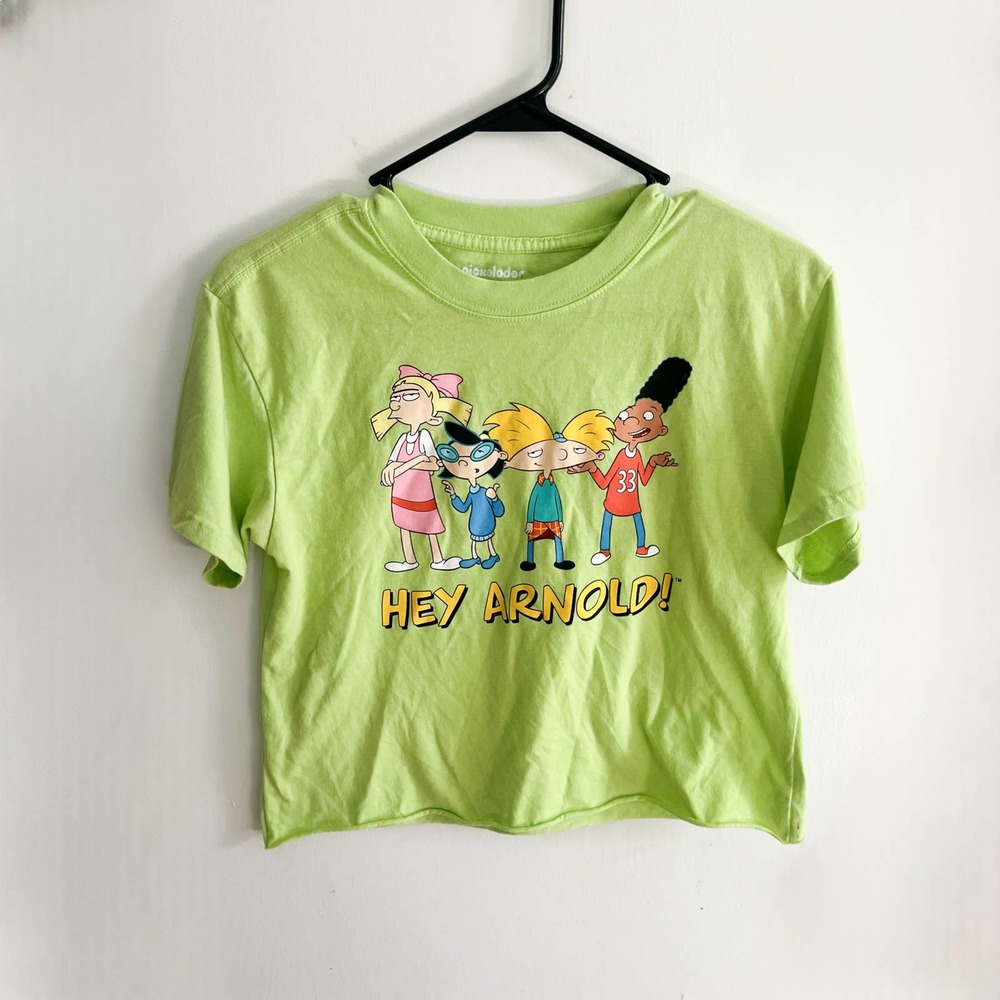 Nickelodeon Hey Arnold Neon Green Crop Top XS